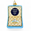 Proposal Wedding Engagement Ring Box Glass Christmas Ornament