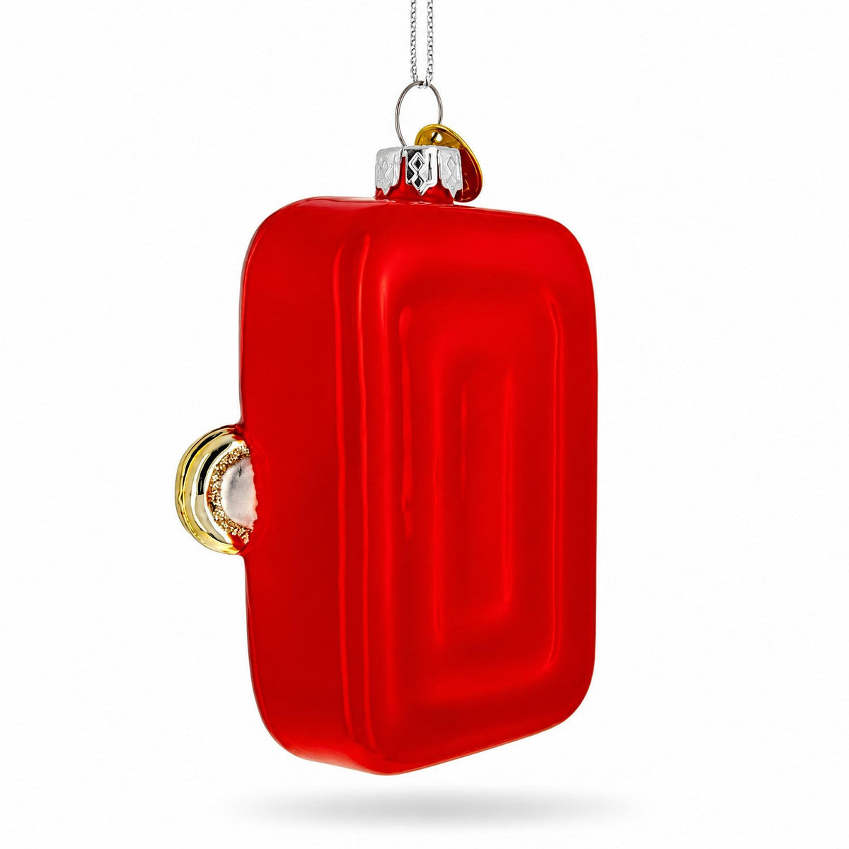 Opened Red Tin Can of Sardines Glass Christmas Ornament