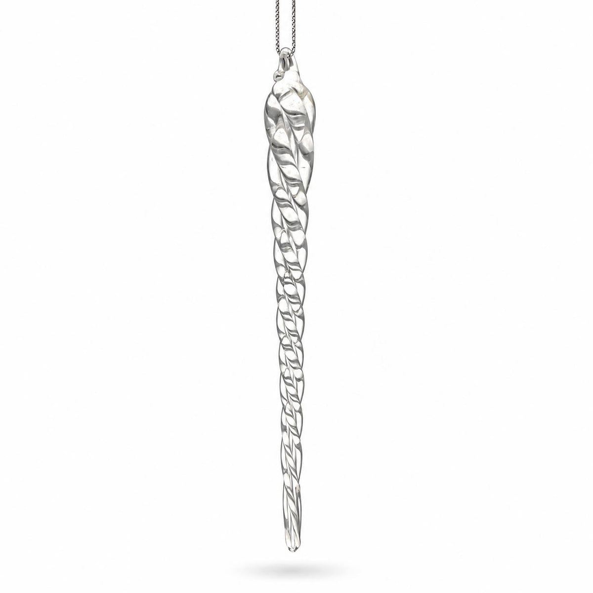 Clear Twisted Glass Icicle Winter Christmas Ornament