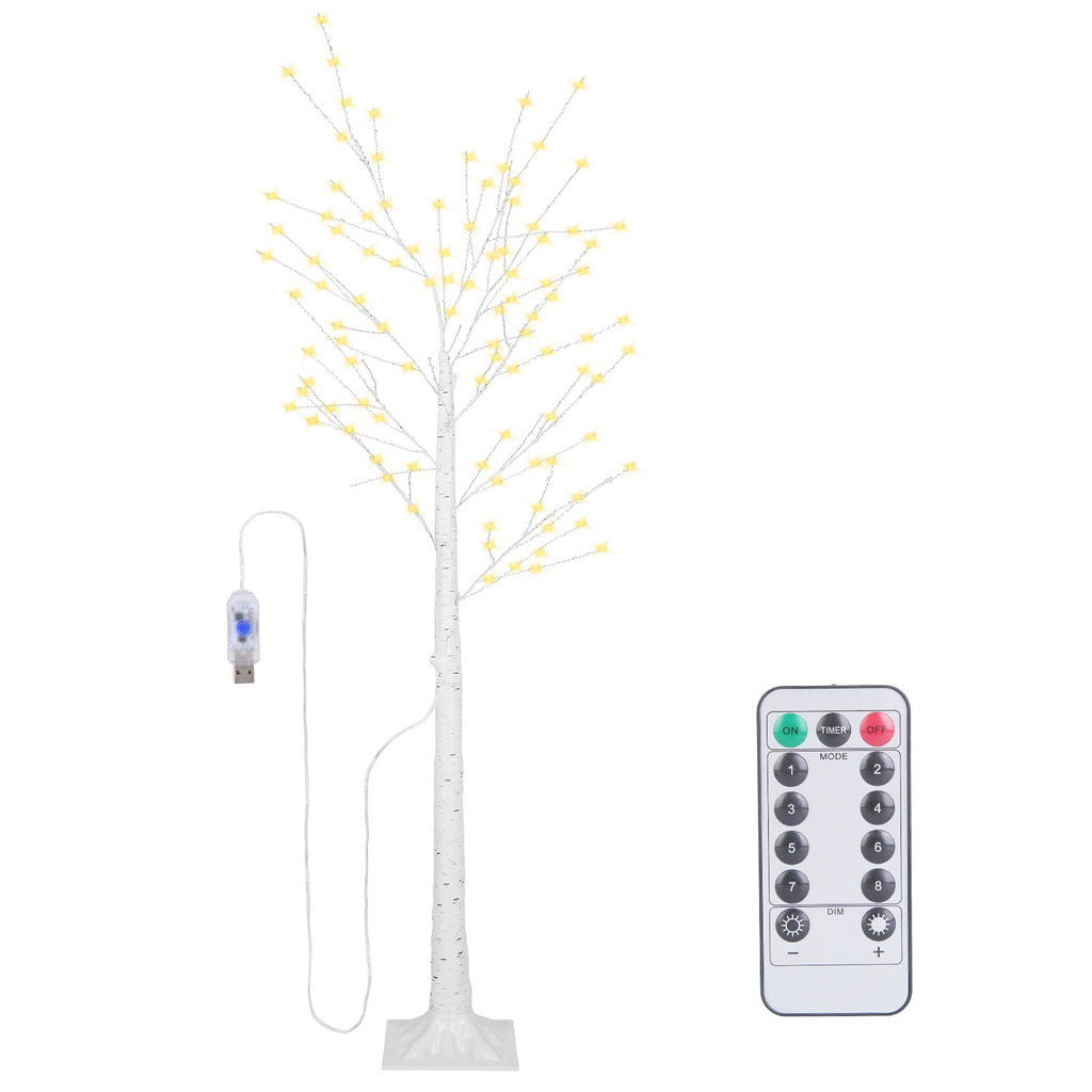 Lighted Birch Tree Artificial White Birch Twig Tree with 8 Warm White Lighting Modes for Wedding Party Christmas Holiday Festival Home Decoration