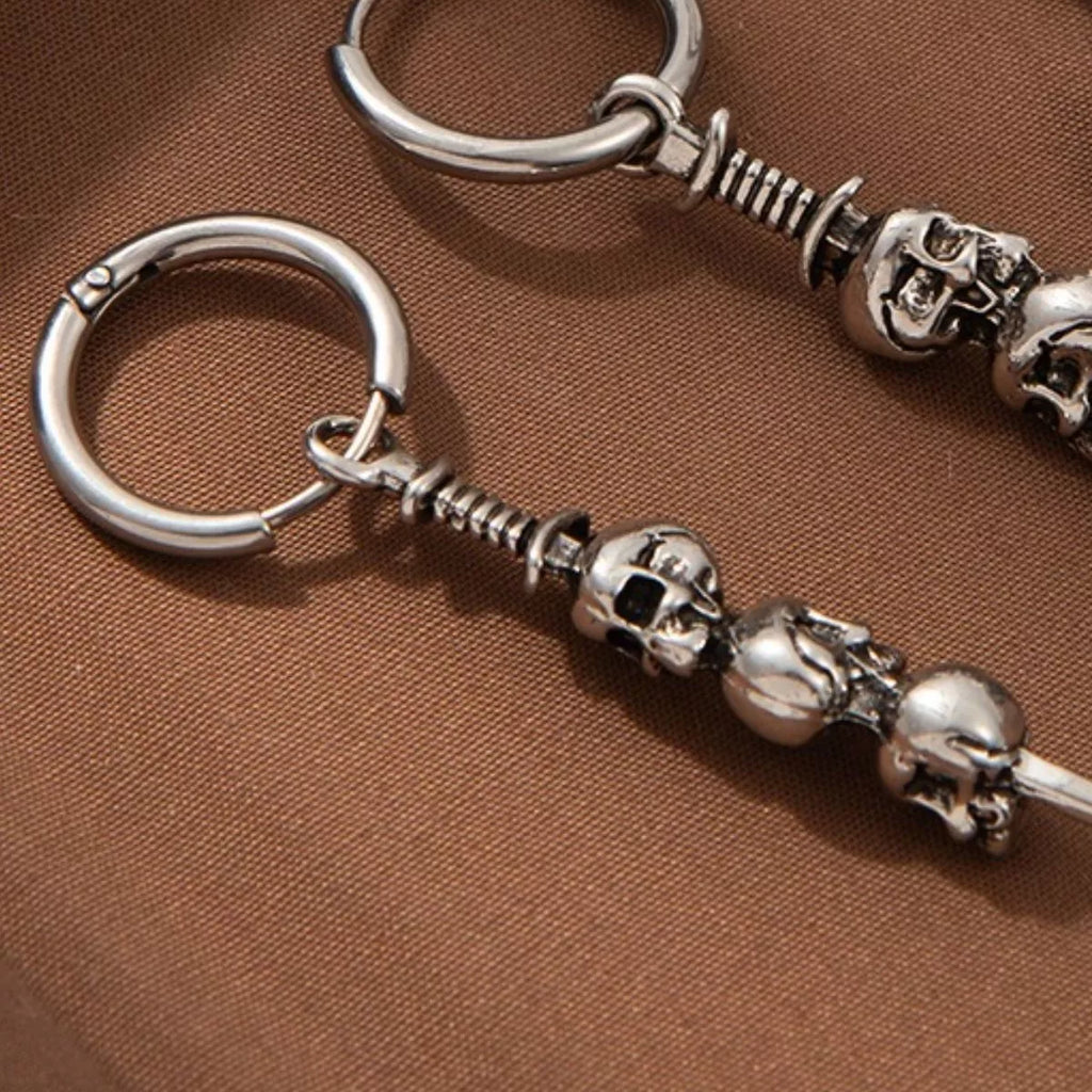Halloween Skull Chain Drop Earrings