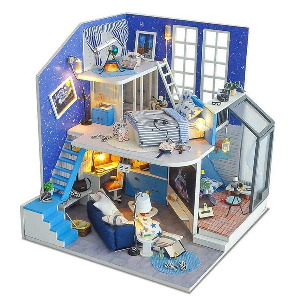 DIY Wooden Doll House Kit, Creative Christmas Gift for Kids