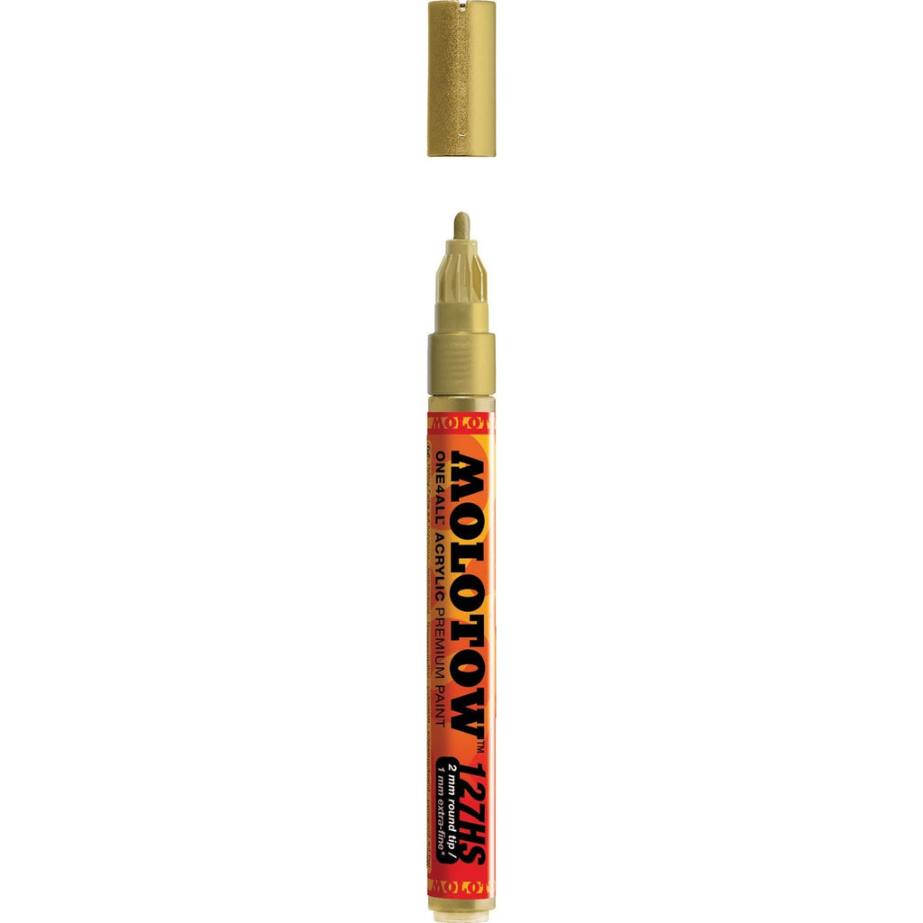 Molotow One4All Acrylic Paint Marker - Metallic Gold - 2mm Bullet Tip