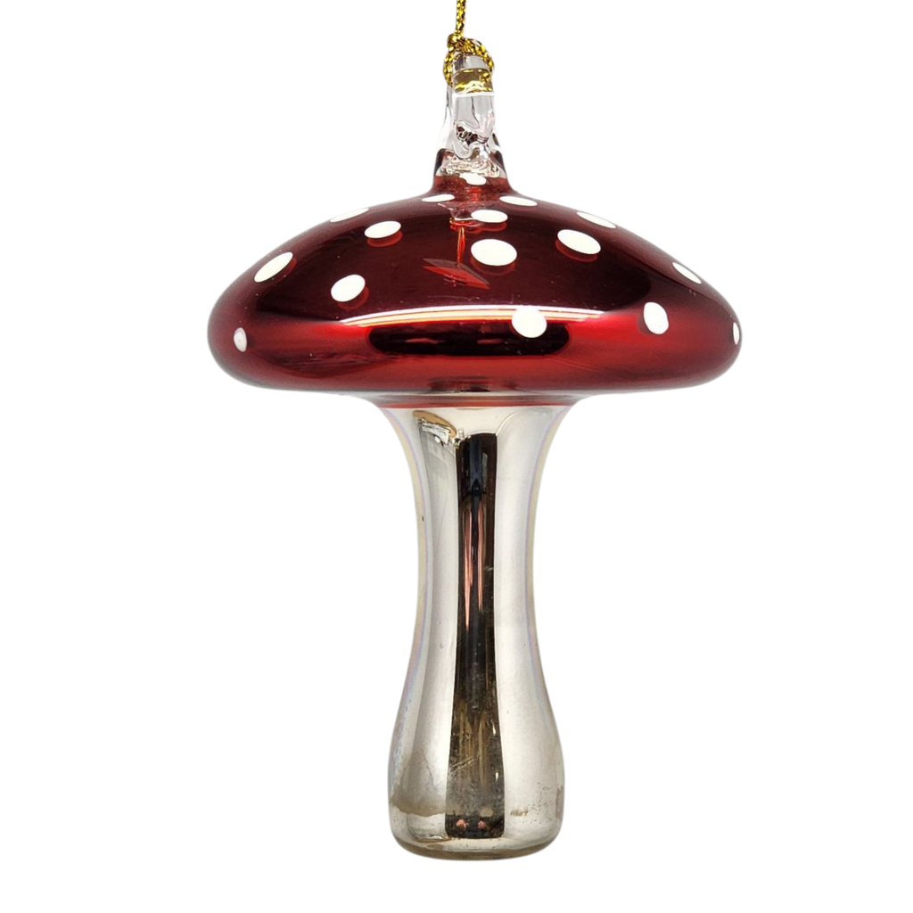Shiny Cutes Red Mushroom Egyptian Glass Ornament