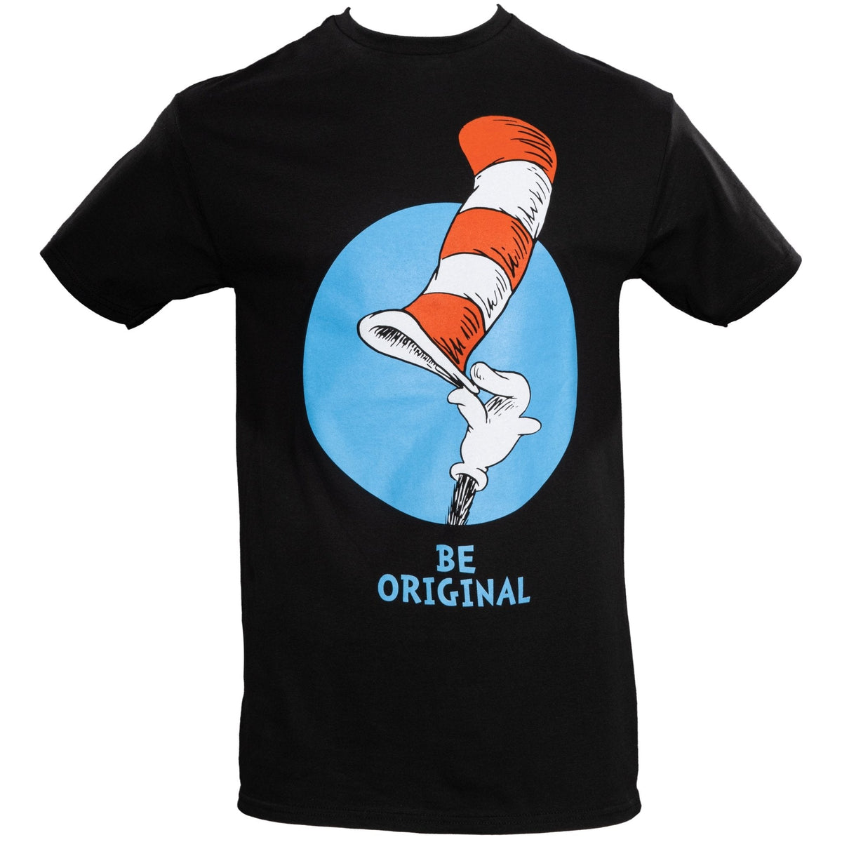 Dr Seuss Be Original Tip Hat Adult Short Sleeves Black T-Shirt