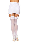 Dreamgirl "Bride" Sheer Thigh Highs with Rhinestone Seams