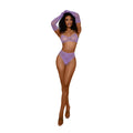 Dreamgirl Lace Bralette Panty and Gloves Set - Lilac