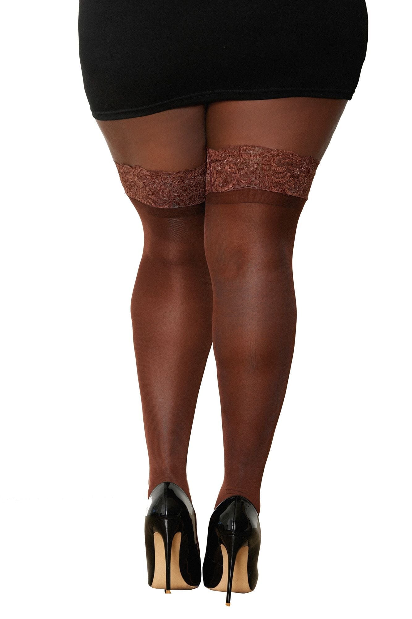 Dreamgirl Plus Laced Stay-up Sheer Thigh High