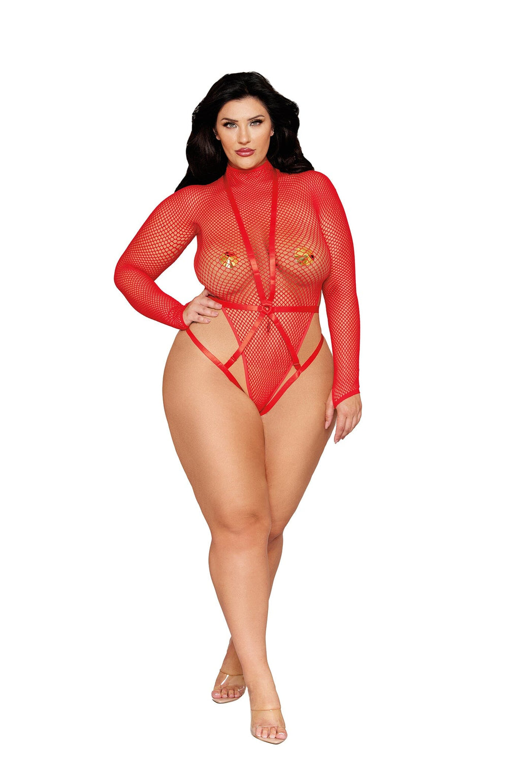 Dreamgirl Plus Poinsetta Teddy & Harness
