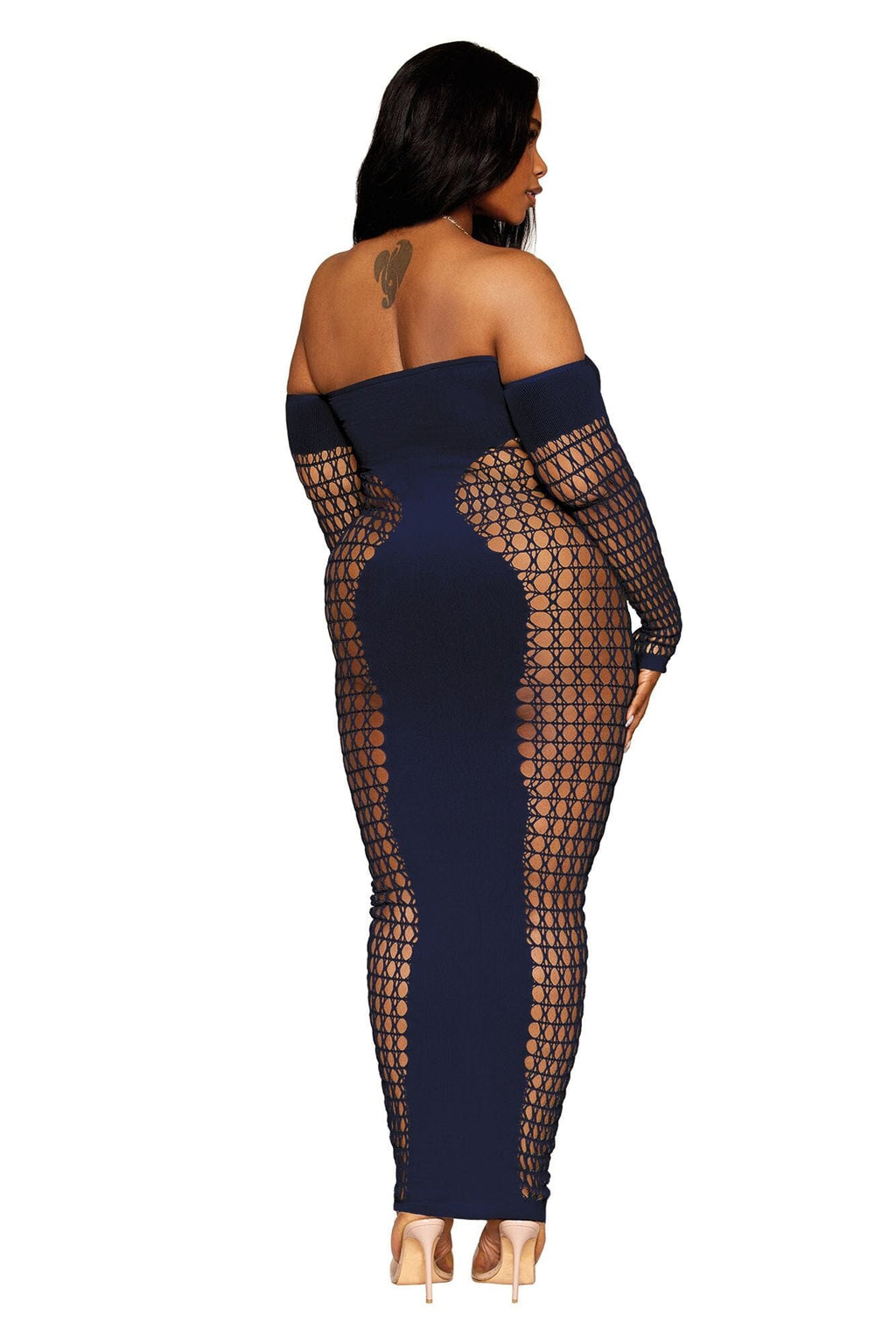 Dreamgirl Plus Seamless Bodystocking Gown with Removable Chain