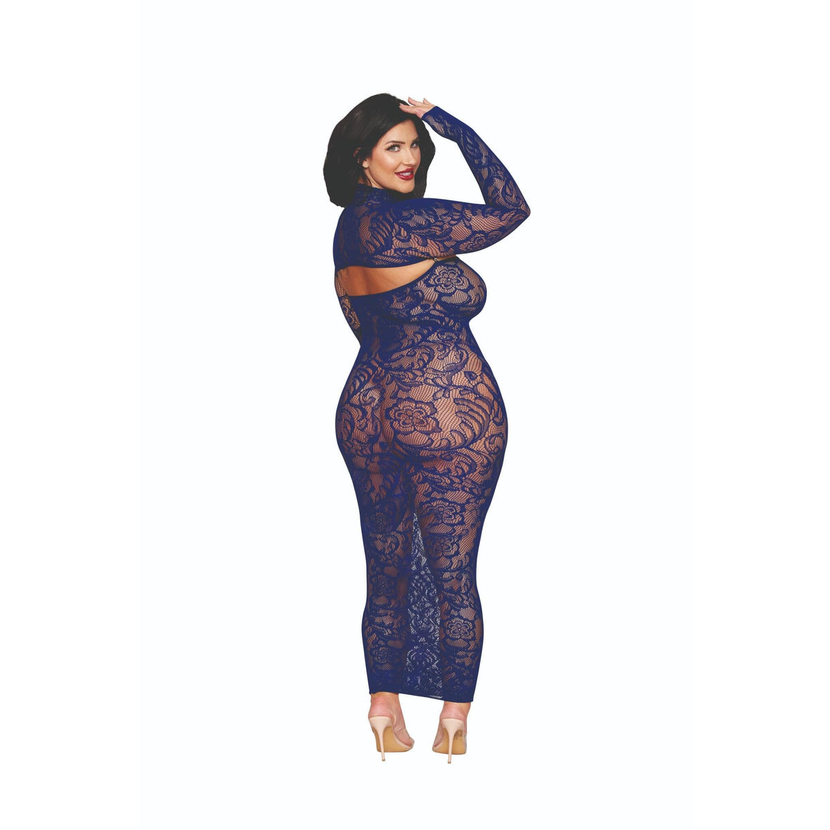 Dreamgirl Plus Bodystocking Gown & Shrug