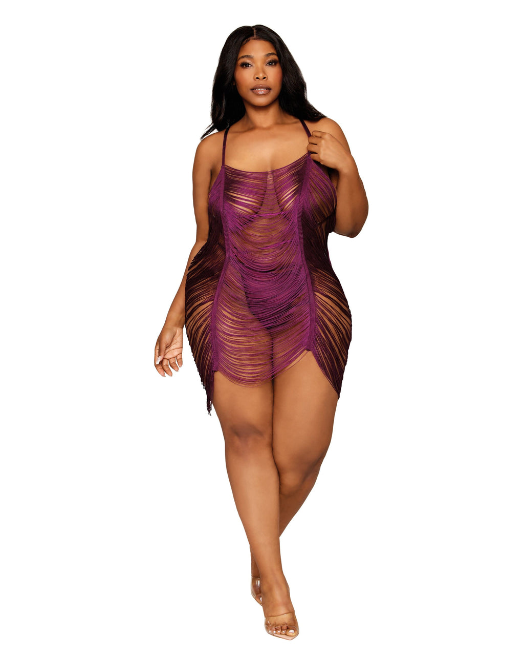 Dreamgirl Plus Drape Fringe Chemise
