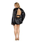 Dreamgirl Plus Open Back Satin Robe