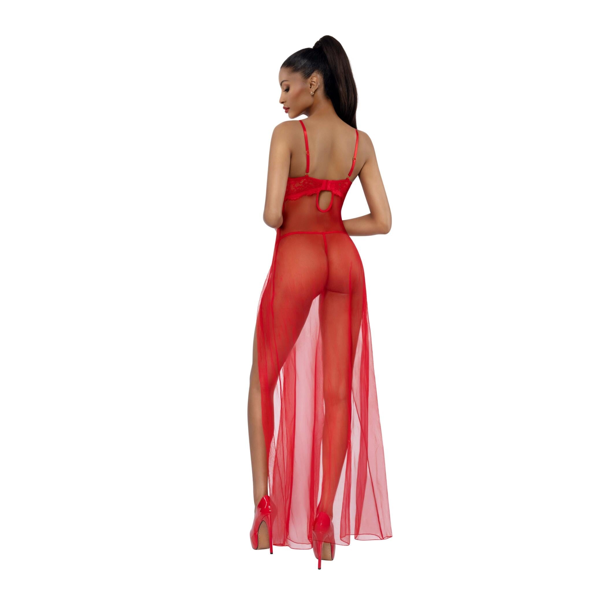 Dreamgirl Romance Lace-Trim Gown 2-Piece Set