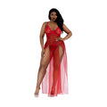 Dreamgirl Plus Romance Lace-Trim Gown 2-Piece Set