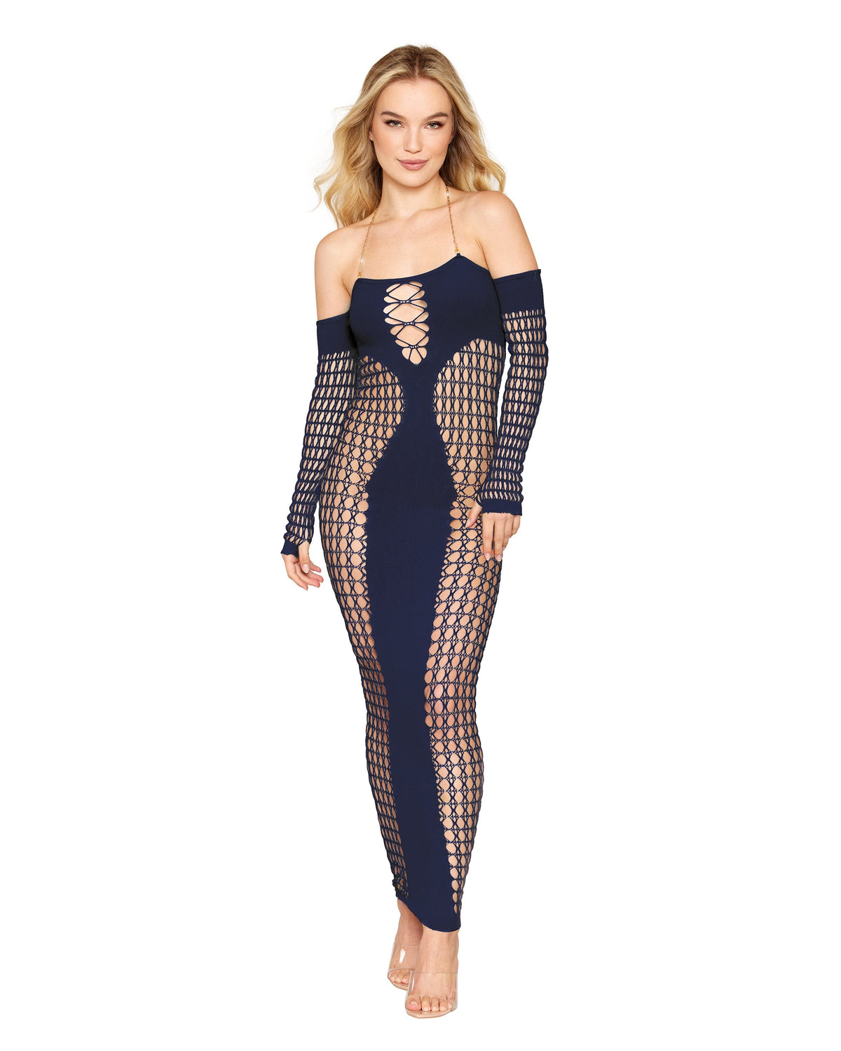 Dreamgirl Seamless Bodystocking Gown with Removable Chain