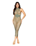 Dreamgirl Seamless Geometric Fence Net Bodystocking Gown