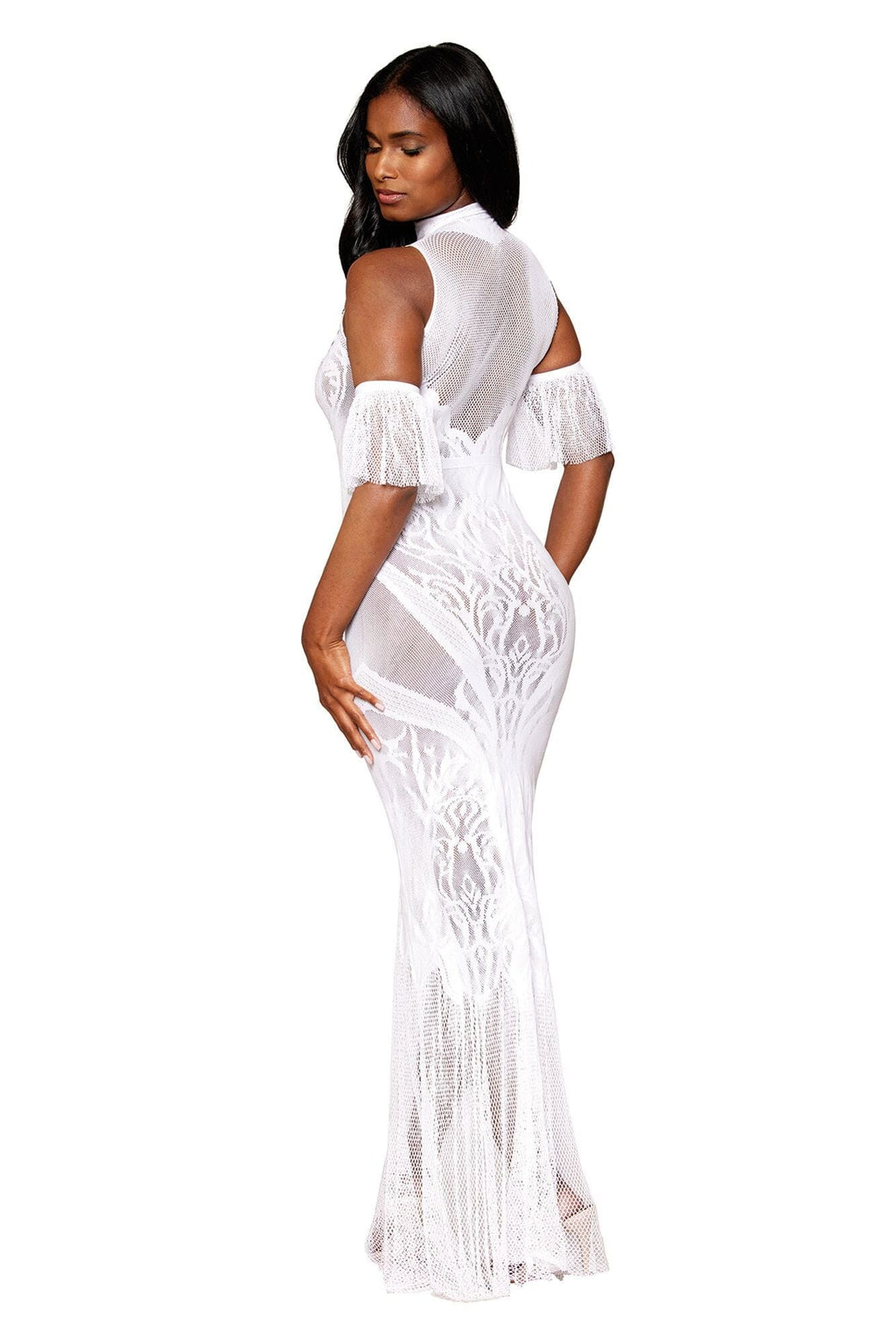 Dreamgirl Geometric Fence Net Bodystocking Gown