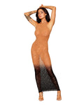 Dreamgirl Seamless Zebra Knit Ombre Bodystocking Gown