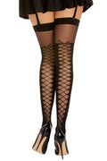 Dreamgirl Sheer Thigh High Stockings with Knitted Lace-Up Boot