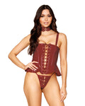 Dreamgirl Vinyl Peplum Bustier, Collar, & G-string Set