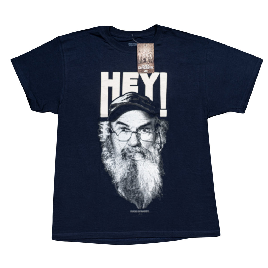 Duck Dynasty Si Robertson Commander HEY! Adult Navy t-shirt tee