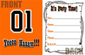 Dukes of Hazzard General Lee #01 Kids Birthday Party Invitations