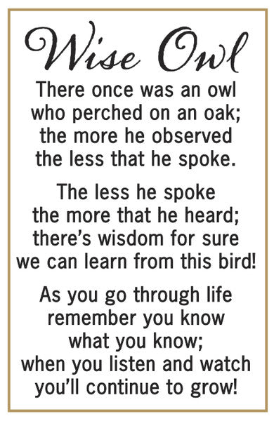 Wise Owl Pocket Stone
