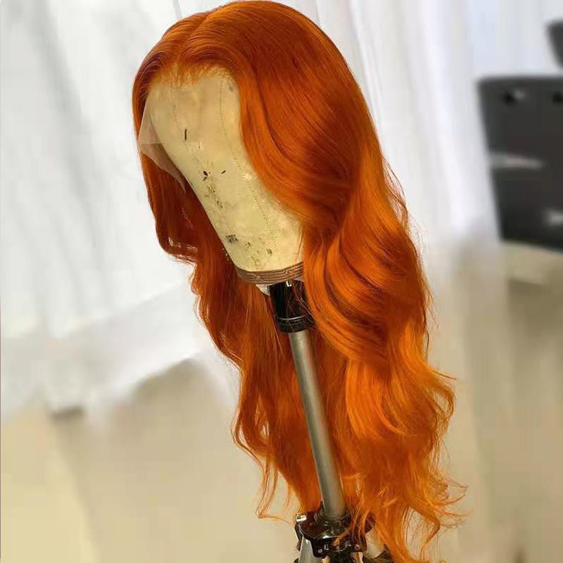 Dark Orange Wig Hair Set Smooth Hair