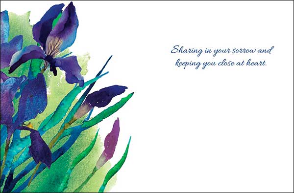 Notion Card - Sympathy Card: Watercolor purple iris flowers