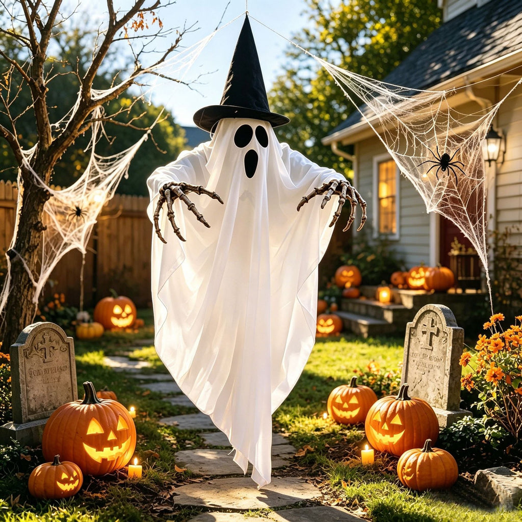 Halloween Ghost Skull Glowing Wizard Hat Halloween Decorations