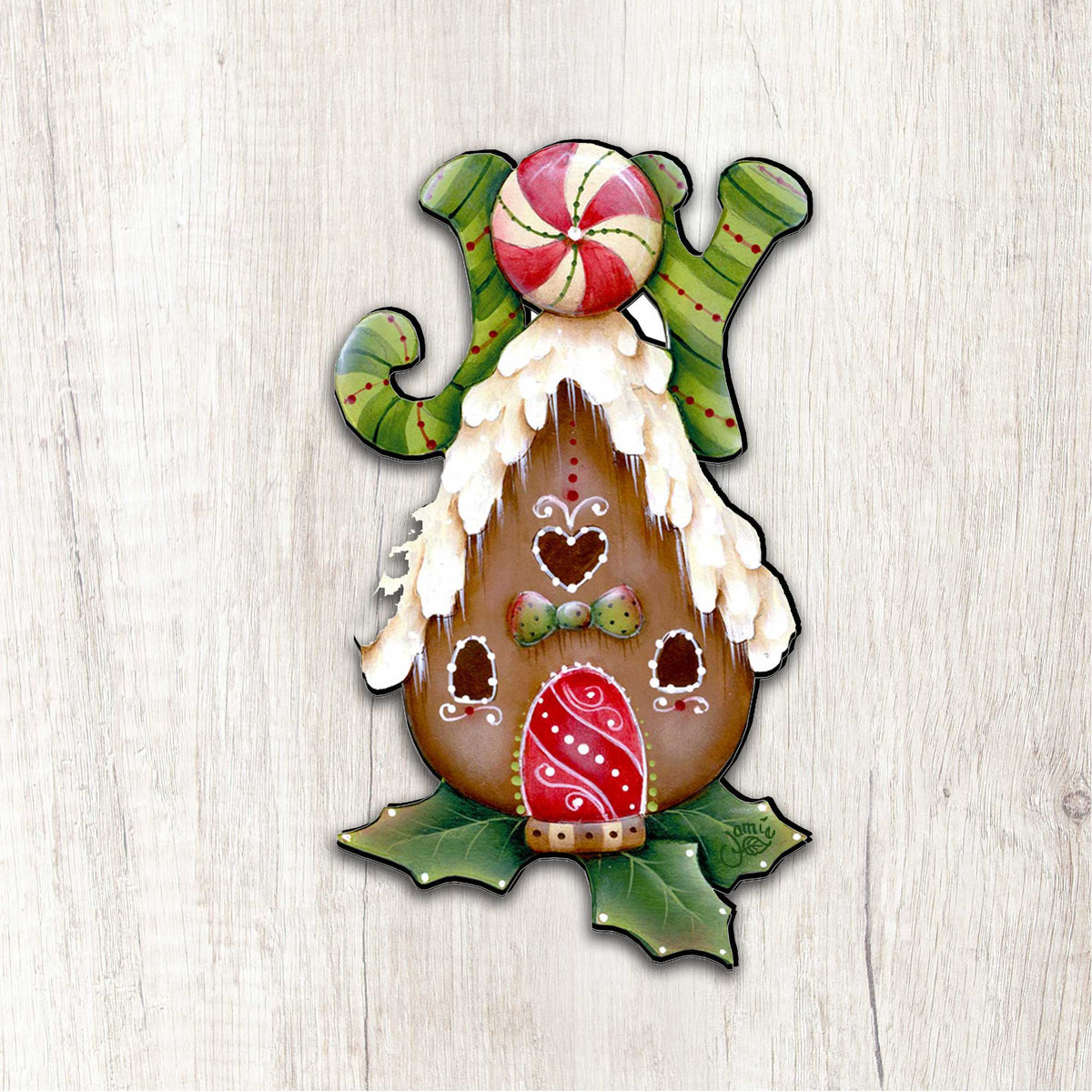 Joy Gingerbread House Door Decor by Jamie Mills-Price - Christmas Decor - 8457507H