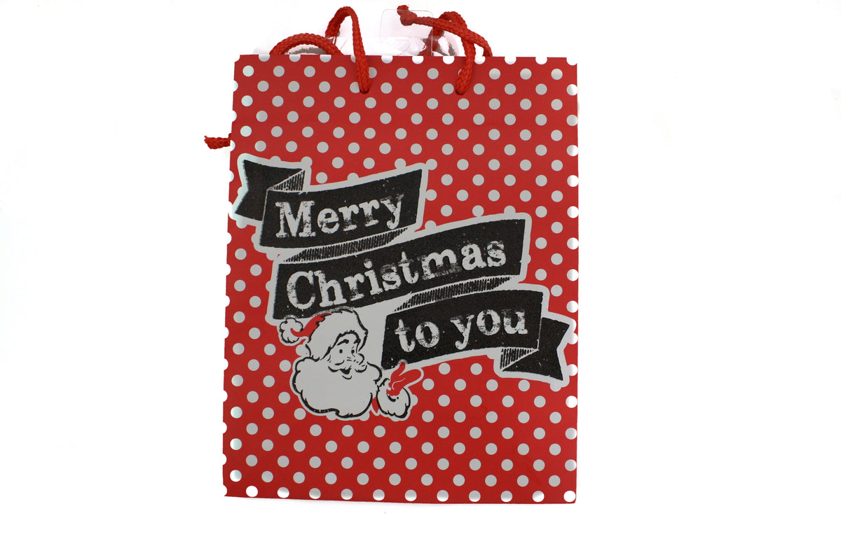 Contemporary Gift Bag With Tissue - Red Dots Medium