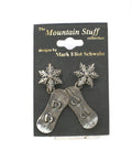 Snowboard Pewter Earring