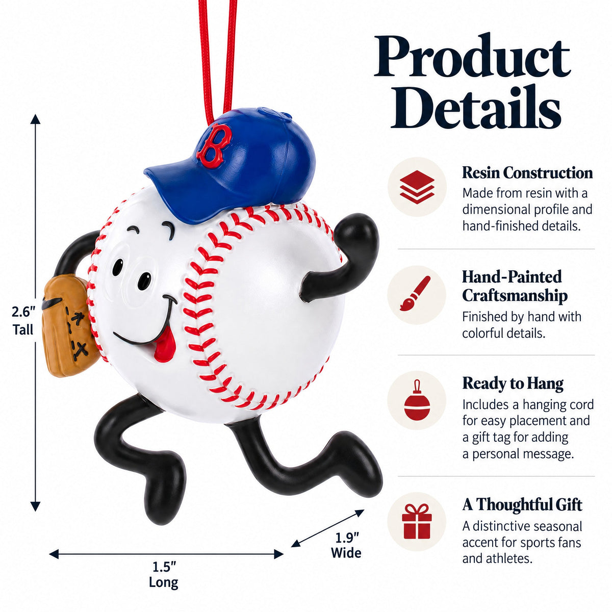 Baseball MVP Figurine Resin Christmas Ornament
