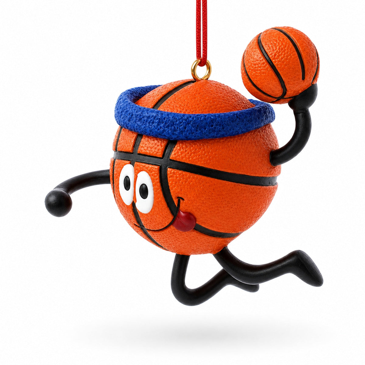 Basketball Player Dribbling Hoop Resin Christmas Ornament