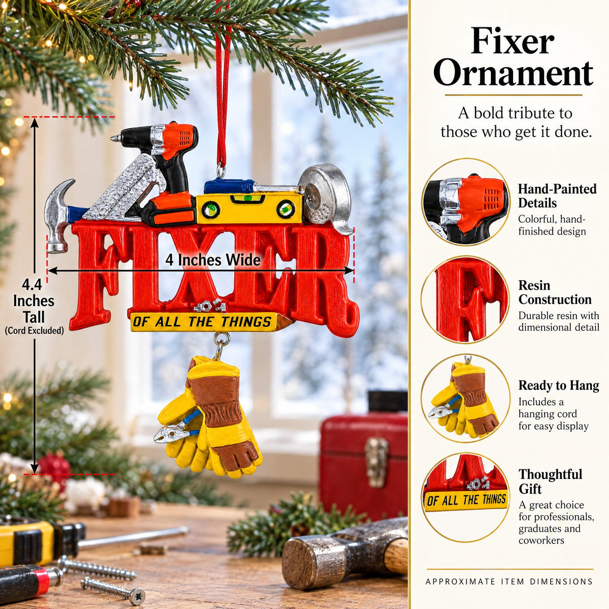 Fixer Of All Things Handyman Tools Resin Christmas Ornament