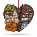 Fishing Vest And Hat Let's Go Fishing Resin Christmas Ornament