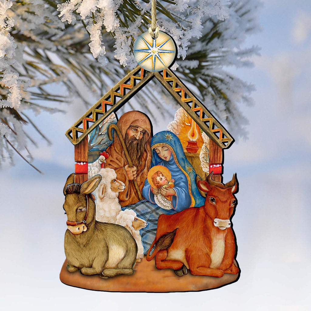 Nativity Christmas Wooden Ornaments by G. DeBrekht - Nativity Holiday Decor - 8114030