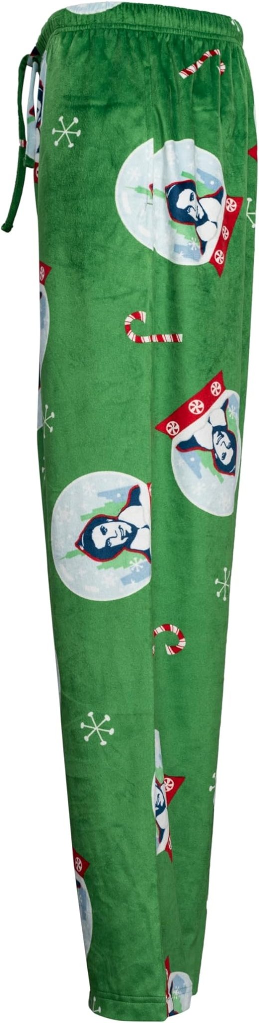 Elf Snowflakes Unisex Adult Candy Cane Green Lounge Pants