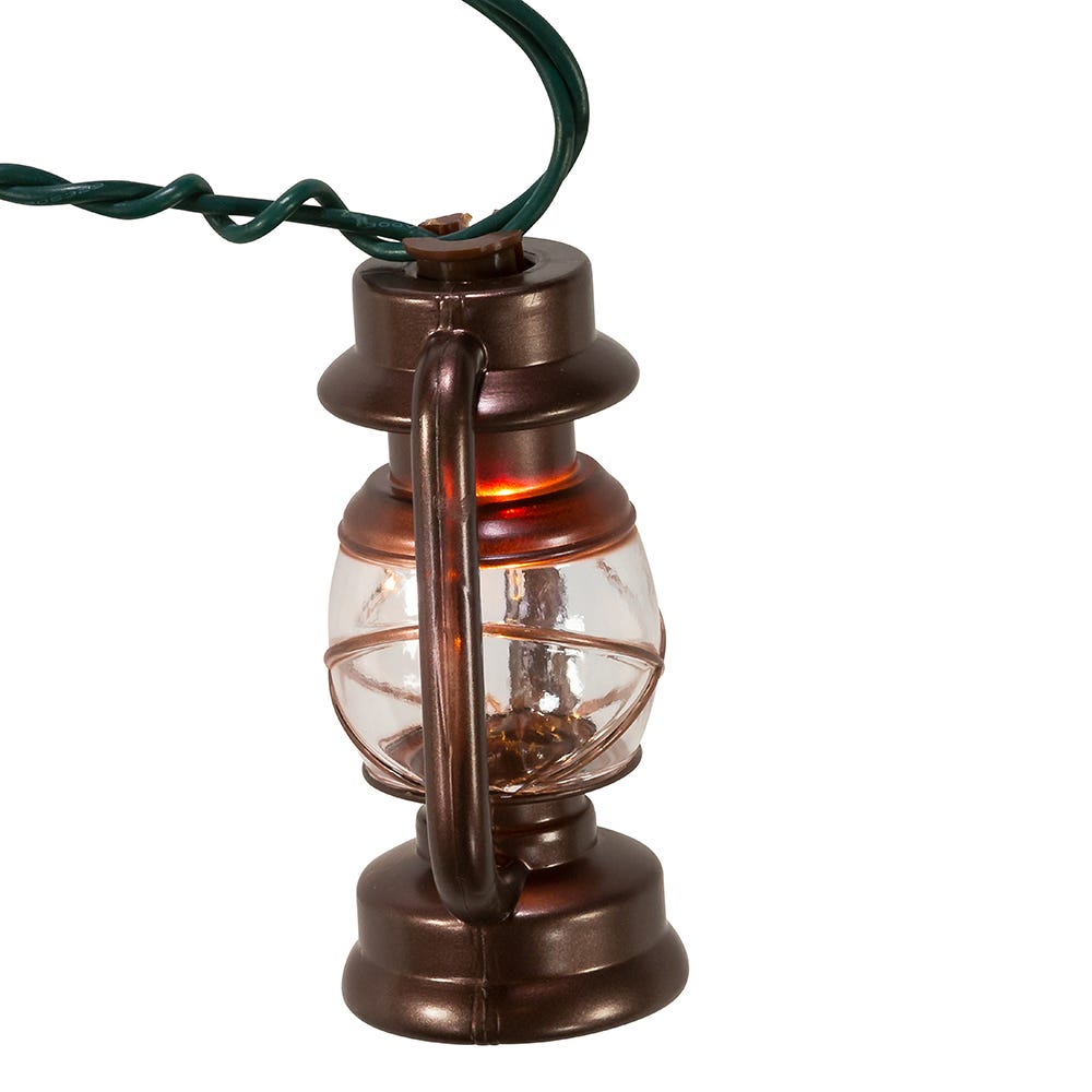 Ul 10-Light Brass Lantern Light Set