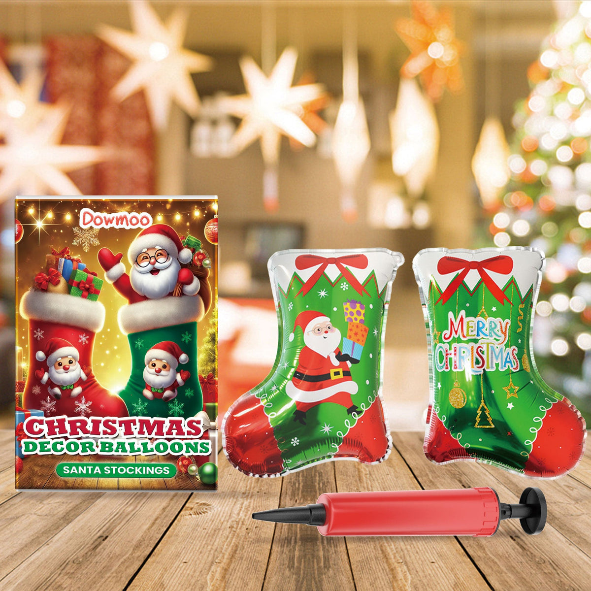 Christmas Balloons Balloon Standing Santa Claus Reindeer Christmas Tree Event Atmosphere Arrangement