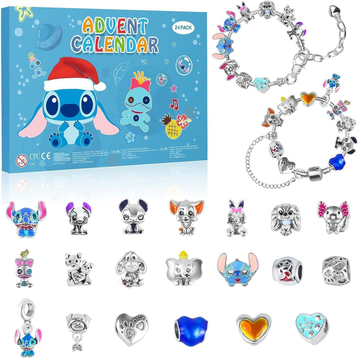 New Stitch Jewelry Paper Box Gift Box Packaging Christmas Halloween Gift 24 Grid Blind Box Bracelet Gift Box