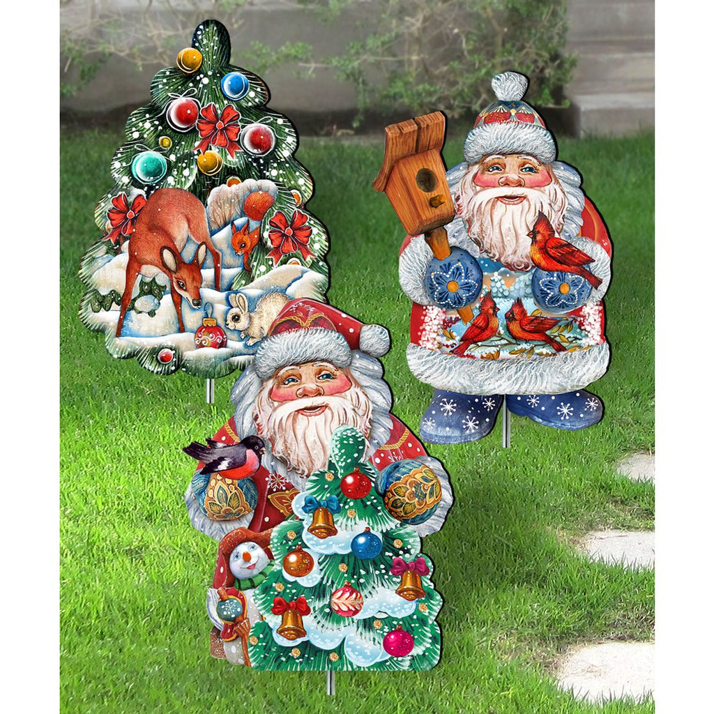 Forest Friends Outdoor Walkway Outdoor Garden Decor Set of 3 by G. DeBrekht - Christmas Decor - 8120129MS3