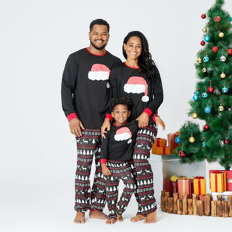 Christmas Printed Long Sleeve Casual Home Parent-child Set