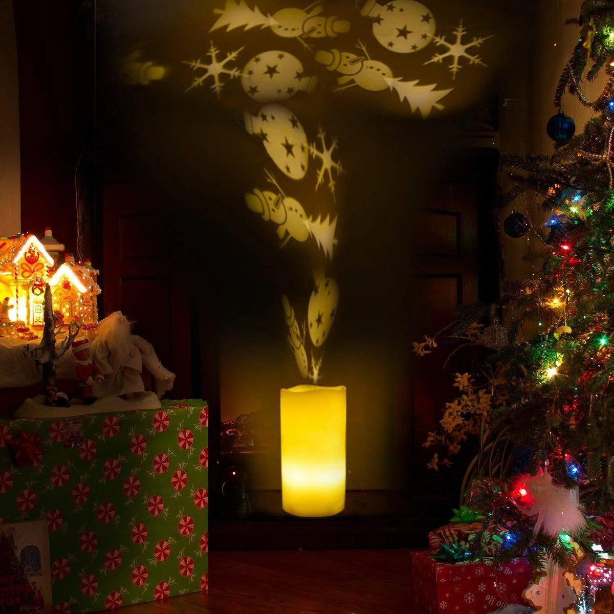 Battery-Powered Snowflake LED Flameless Candle with Remote
