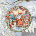 Merry Christmas Wreath Wooden Ornaments by G. Debrekht Christmas Santa Snowman Decor - 8611069