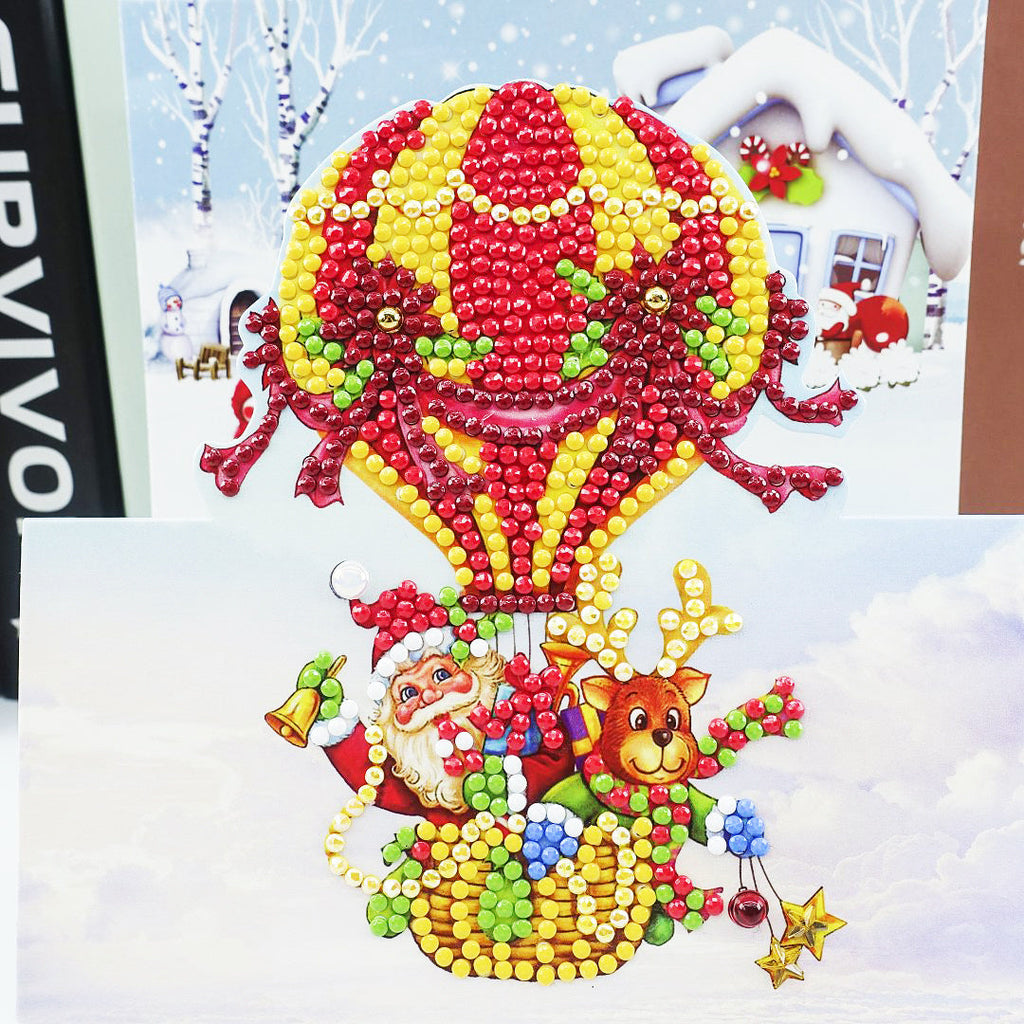 Christmas DIY Diamond Painting Greeting Cards 5D Cartoon Birthday Postcards