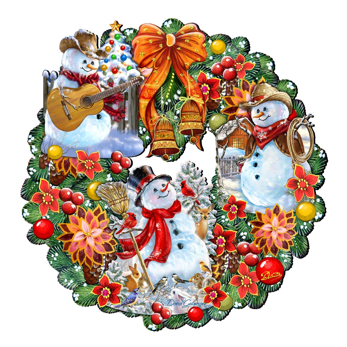 Western Snowy Holiday Door Wreath by D. Gelsinger - Christmas Decor - 8185307-3H-DG