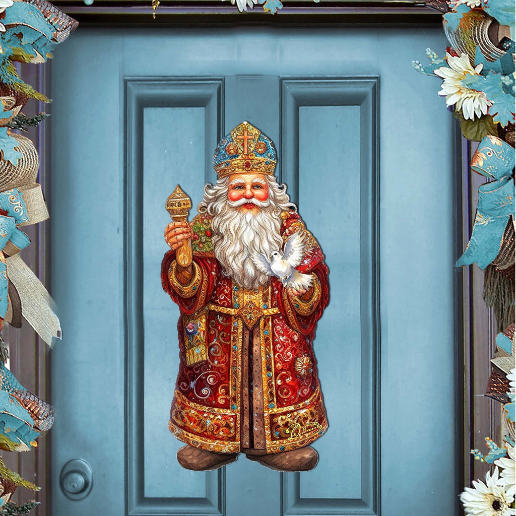 Santa's Dove of Hope Holiday Door Décor by G. Debrekht - Christmas Santa Snowman Décor - 8691416H